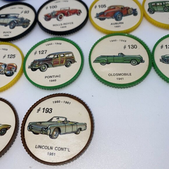 25 Vintage Jello Hostess Coins Automobile Antique Car Chips Picture Wheels - Picture 8 of 14